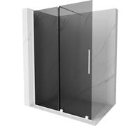 Mexen Velar mampara de ducha corredera Walk-in 150 x 200 cm, grafito 8 mm, blanco - 871-150-000-43-20 40466 5905315284556