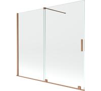 Mexen Velar mampara de ducha de dos paneles corredera 180 x 150 cm, transparente, cobre cepillado - 896-180-000-01-65 24528 5905315221490