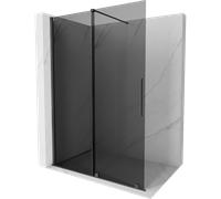 Mexen Velar panel de ducha corredizo Walk-in 140 x 200 cm, grafito 8 mm, gris metal cepillado - 871-140-000-43-66 40617 5905315285140