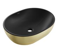 Mexen Viki lavabo sobre encimera 48 x 35 cm, negro mate/dorado - 21054876 21891 5907709156845
