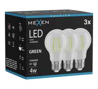 Mexen Vintis 3x bombilla de filamento LED E27, A60, 4W, 55 lm, verde - L150-E27-04XX-46x03 97623 5907931015958