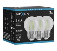 Mexen Vintis 3x bombilla filament LED E27, G45, 4W, 55 lm, verde - L156-E27-04XX-46x03 97630 5907931016931