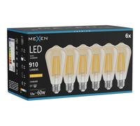 Mexen Vintis 6x Bombilla de filamento LED E27, ST64, 10W, Cálida - 2200K, 910 lm, ámbar - L152-E27-1022-50x06 96151 5907931020174
