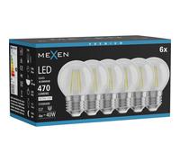 Mexen Vintis 6x Bombilla filament LED E27, G45, 4W, Neutral - 4000K, 470 lm, clear - L156-E27-0427-00x06 - L156-E27-0440-00x06 96330 5907931020631