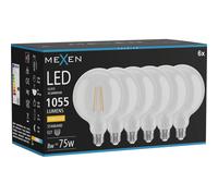 Mexen Vintis 6x Bombilla filamento LED E27, G125, 8W, Cálida - 2700K, 1055 lm, clara - L158-E27-0827-00x06 96396 5907931021003