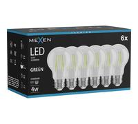 Mexen Vintis 6x Bombilla LED de filamento E27, A60, 4W, 55 lm, verde - L150-E27-04XX-46x06 97639 5907931019680