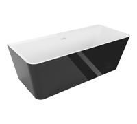 Mexen Volta bañera independiente adosada 170 x 75 cm, blanco/negro, rebosadero blanco - 51131707575-20 45579 5905315378125