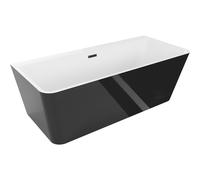 Mexen Volta bañera independiente de pared 170 x 75 cm, blanca/negra, desagüe negro - 51131707575-70 45585 5905315378187
