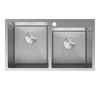 Mexen Xorin fregadero de acero inoxidable de 2 compartimentos 780 x 450 mm, inox HC -6441782000-01HC 79038 5905315982711