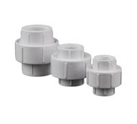 MEXEWORD 1 Pieza de Conector de unión de PVC con Rosca Hembra Doble de 1/2", 3/4" y 1", unión Desmontable for pecera, Accesorios de riego for jardín(1-1 Inch)