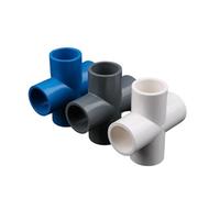 MEXEWORD Conector Cruzado de tubería de PVC de 25 mm, 32 mm, 40 mm y 50 mm for riego de jardín, Adaptador de tubería de Agua de 4 vías, Suministros for pecera.(Grey,Inner Diameter 32mm)