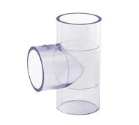 MEXEWORD Conector de tubería de PVC Transparente de 20, 25, 32, 40 y 50 mm, Codo Recto en T, Adaptador for tubería de Agua de Acuario.(tee I.D 50mm)