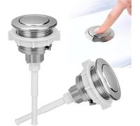 MEXWLOP Botón de descarga para inodoro, 2 piezas, 38 mm, pulsador único | botones cisterna ABS cromados, kit reemplazo cabeza redonda