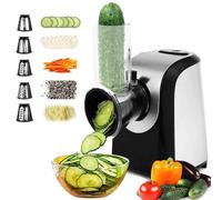 Meykey Cortador eléctrico para verduras y frutas, rallador de queso, 5 cuchillas, 150 W L