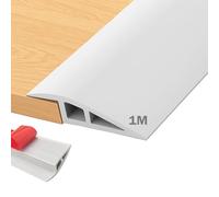 MeYuxg Perfil de transición autoadhesivo, 1 m x 7 cm, umbral de puerta de PVC, compensación de altura para 10 mm hasta 15 mm, barra de transición para suelo, alfombra, umbrales (blanco)