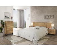 Meyvaser.com Ecommerce Company Cabezal + Dos Mesitas de Noche + Sinfonier, Dormitorio Completo, Acabado en Mauvella - Rayas, Medidas: 210 cm (An) x 55 cm (Al) x 35 cm (Fon)