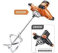 Mezclador de cemento Industrial de 3000W/2800W, 220V, 6 velocidades, pintura de mano ajustable, masilla en polvo, cemento, yeso, mortero, mezclador de recubrimiento 3000W No Rod