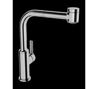 Hansa Ronda - Grifo monomando de fregadero, con ducha extraíble, para calentadores de agua sin presión, cromo 55231103