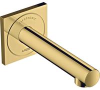 Mezclador de lavabo electrónico hansgrohe AXOR Uno empotrado, montaje en pared 160, proyección 225mm, 45110990, Color: Óptica Oro Pulido