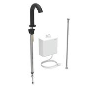 Mezclador de lavabo Geberit Piave, 167 mm de proyección, alimentación de red, sin mezclador, con caja funcional de montaje en superficie, 116161141, Color: revestimiento negro mate, fácil de limpiar -