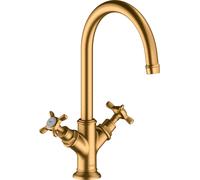 Mezclador de lavabo hansgrohe AXOR Montreux de dos manijas 210, sin juego de desagüe, 16506250, Color: Óptica de oro cepillado