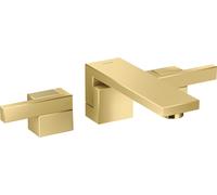 mezclador de lavabo oculto de 3 agujeros AXOR Edge de tamaño manual, montado en la pared, con caño de 190 mm, con desagüe abierto, cortado con diamante, 46061990, Color: Óptica Oro Pulido