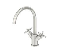 Mezclador de lavabo Steinberg serie 250, giratorio, bimando, con juego de desagüe, proyección de 155 mm, 2501500BN, Color: Níquel Cepillado