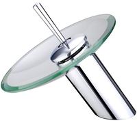 Mezclador Grifo De Baño Lavabo Monocomando De Cascada Cromado Cristal 812-11