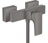 mezclador monomando de ducha Metropol de hansgrohe montado en la superficie, con manija de palanca, 32560340, Color: Cromo negro cepillado