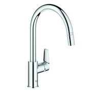 Mezclador monomando de fregadero Grohe BauEdge, 215 mm de proyección, alto, giratorio, extraíble, 30536000