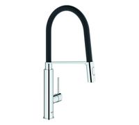 Mezclador monomando de fregadero Grohe Concetto, 235 mm de proyección, con tubo flexible de Santoprene, giratorio, MagneticDocking, 31491000, Color: cromado