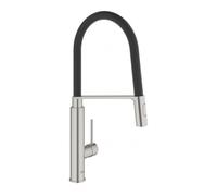 Mezclador monomando de fregadero Grohe Concetto, 235 mm de proyección, con tubo flexible de Santoprene, giratorio, MagneticDocking, 31491DC0, Color: súper acero
