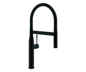 Mezclador monomando de fregadero Grohe Essence, 240 mm de proyección, ducha profesional con flexo, orientable, MagneticDocking, 30503KF0, Color: Negro fantasma