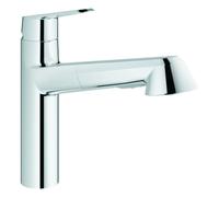 Mezclador monomando de fregadero Grohe Eurodisc Cosmopolitan, medio-alto, proyección de 222mm, extraíble, giratorio, 32257002