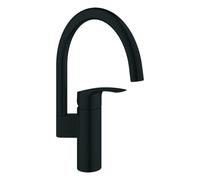 Mezclador monomando de fregadero Grohe Eurosmart, proyección 183mm, caño alto, giratorio, 332022433, Color: Negro mate