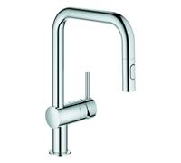 GROHE Grifo de cocina Minta 32322002 — caño alto extraíble en U, StarLight Chrome