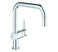 Mezclador monomando de fregadero GROHE Minta, caño en U, con caño extraíble mousseur, 32067000