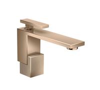 mezclador monomando de lavabo AXOR Edge 130 con residuos de empuje, corte de diamante, 46011300, Color: Oro rojo pulido
