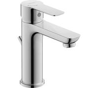Mezclador monomando de lavabo Duravit D-Code M FreshStart y Minusflow, con juego de desagüe, DC1023001010, Color: Cromo alto brillo
