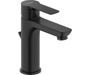 Mezclador monomando de lavabo Duravit D-Code M FreshStart y Minusflow, con juego de desagüe, DC1023001046, Color: Negro Mate