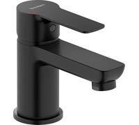 Mezclador monomando de lavabo Duravit D-Code S FreshStart y Minusflow, sin juego de desagüe, DC1013002046, Color: Negro Mate