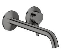 Mezclador monomando de lavabo empotrado AXOR One de hansgrohe para montaje en pared, con maneta, caño de 220 mm, 48120330, Color: Cromo negro pulido