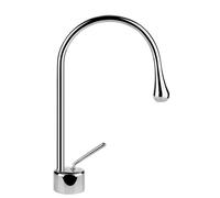Mezclador monomando de lavabo Gessi Goccia con caño de 90 mm de radio, sin juego de desagüe, proyección de 174 mm, ángulo de rotación personalizable, 33802713, Color: Latón antiguo