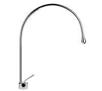 Mezclador monomando de lavabo Gessi Goccia con radio de caño de 197 mm, sin juego de desagüe, proyección de 387 mm, ángulo de rotación personalizable, 33804713, Color: Latón antiguo