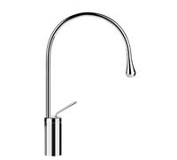 Mezclador monomando de lavabo Gessi Goccia versión alta, con radio de caño 125 mm, sin juego de desagüe, proyección 244mm, ángulo de giro personalizable, 33806713, Color: Latón antiguo