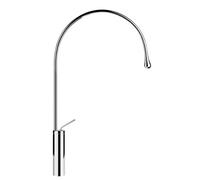 Mezclador monomando de lavabo Gessi Goccia versión alta, con radio de caño de 197 mm, sin juego de desagüe, proyección de 387 mm, ángulo de rotación personalizable, 33811713, Color: Latón antiguo