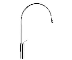 Mezclador monomando de lavabo Gessi Goccia versión alta, con radio de caño de 197 mm, sin juego de desagüe, proyección de 387 mm, ángulo de rotación personalizable, 33811713, Color: Latón antiguo