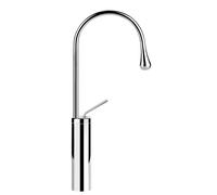 Mezclador monomando de lavabo Gessi Goccia versión alta, con radio de caño de 90 mm, sin juego de desagüe, proyección de 174 mm, ángulo de rotación personalizable, 33809713, Color: Latón antiguo