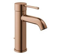 Mezclador monomando de lavabo Grohe Essence, tamaño S, proyección 116 mm, con juego de desagüe, 24171DL1, Color: cálido atardecer cepillado