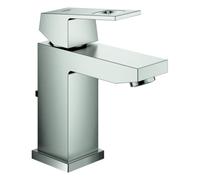 Mezclador monomando de lavabo Grohe Eurocube, tamaño S, juego de desagüe, 99 mm de proyección, 23127DC0, Color: súper acero
